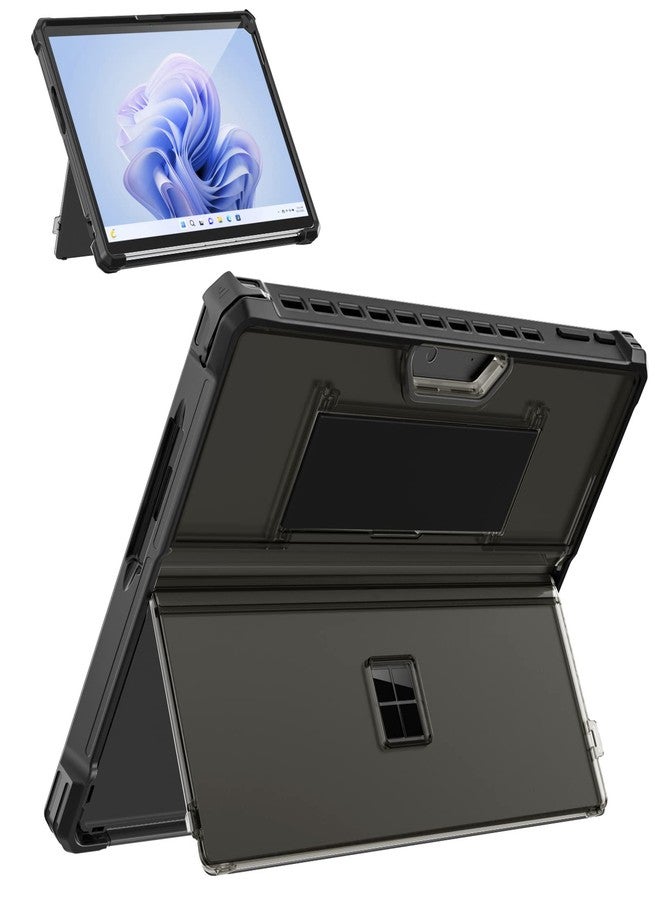 MoKo Case for Microsoft Surface Pro 11, Surface Pro 10, Surface Pro 9 13 Inch, All-in-One Rugged Cover with Kickstand Protective Case, Compatible with Type Cover Keyboard, Frosted Black - Image 1